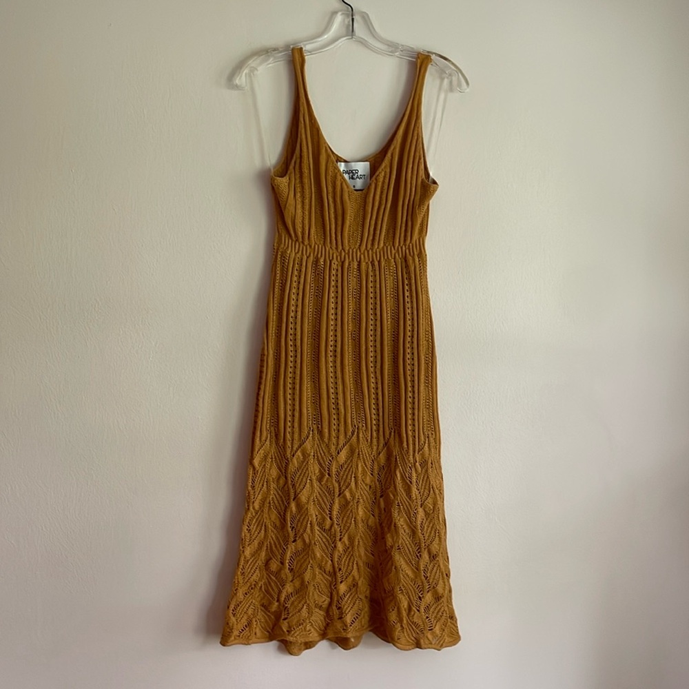 NWOT Paper Heart burnt yellow knit dress